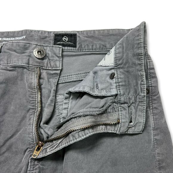AG Adriano Goldschmied SIZE 27 Farrah High Rise Corduroy Pants Skinny Gray AG - Picture 11 of 11